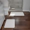 Hastings Home Set of 2 Bathroom Rug Set Memory Foam Mats Striped Microfiber, Non-Slip Absorbent Runner (White) 576055DBO - alternate 1
